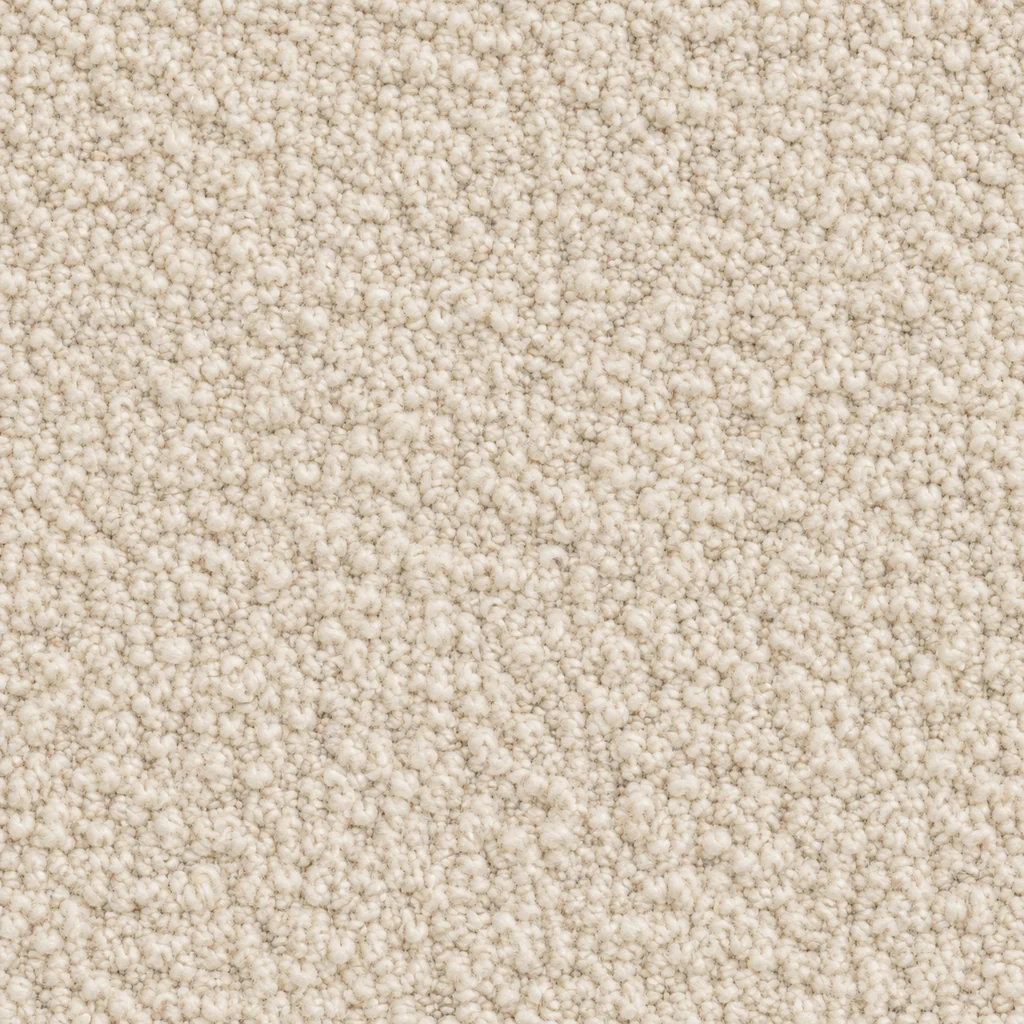 Detalle de la trama suave del bouclé color marfil